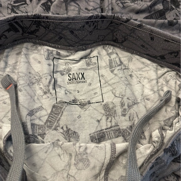 Saxx Snooze Pants Bear Moose Hockey Lounge Sweats Mens Small - Picture 5 of 5